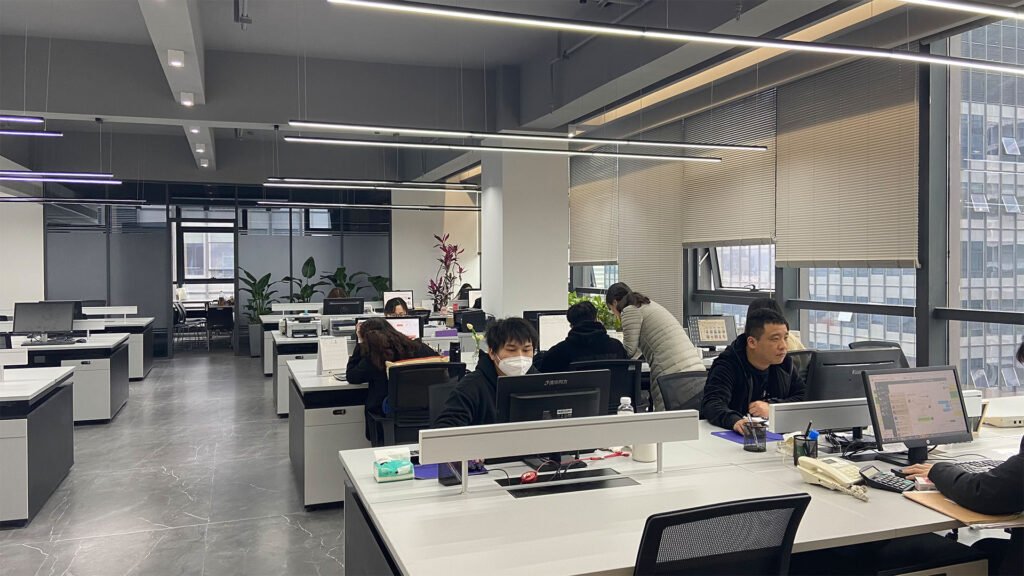 Open plan design office for hardware product development and client consultation