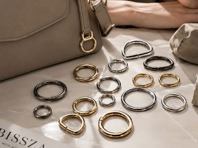 D-rings and round metal rings for handbag straps, belt attachments and leather craft projects - BISSZA